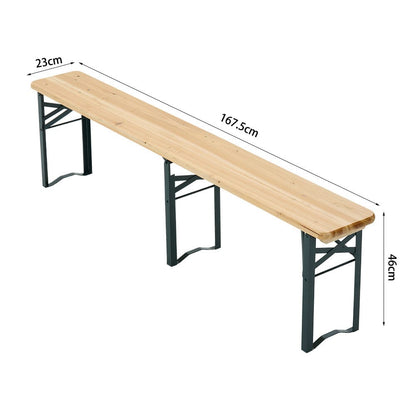 5.5ft L Folding Beer Table Chair Bench Set for Garden - House Comfort