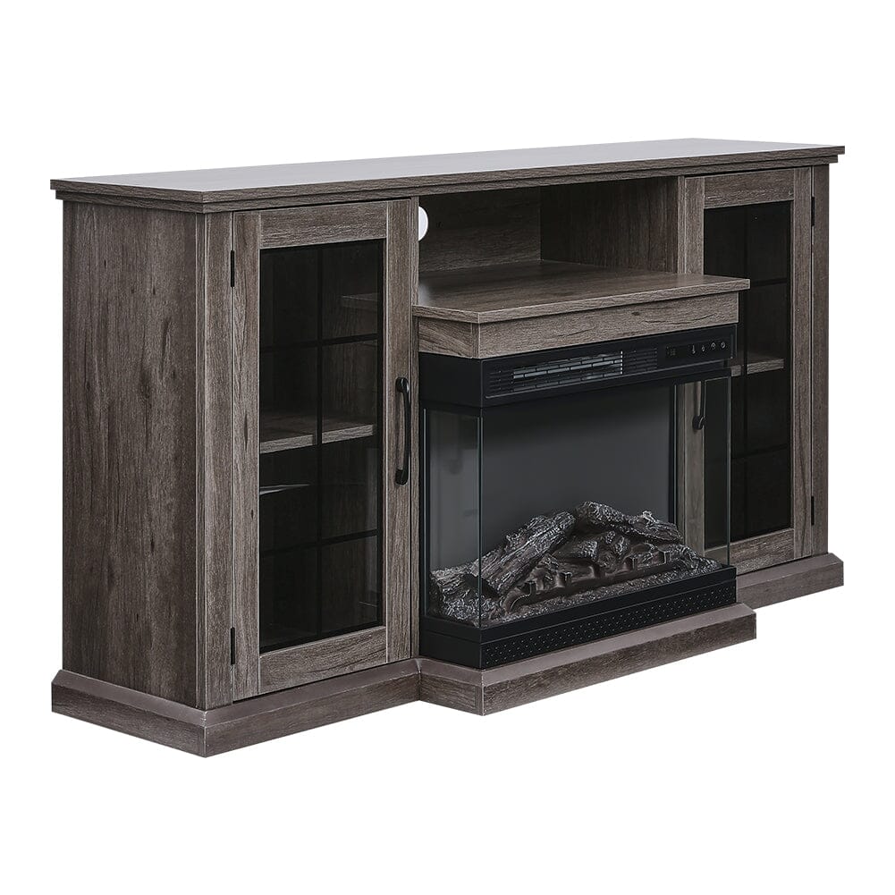 5ft Freestanding Fireplaces 3 - Sided Electric Fireplace Rustic Grey TV Stand With Remote Control - House Comfort