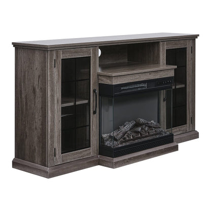 5ft Freestanding Fireplaces 3 - Sided Electric Fireplace Rustic Grey TV Stand With Remote Control - House Comfort