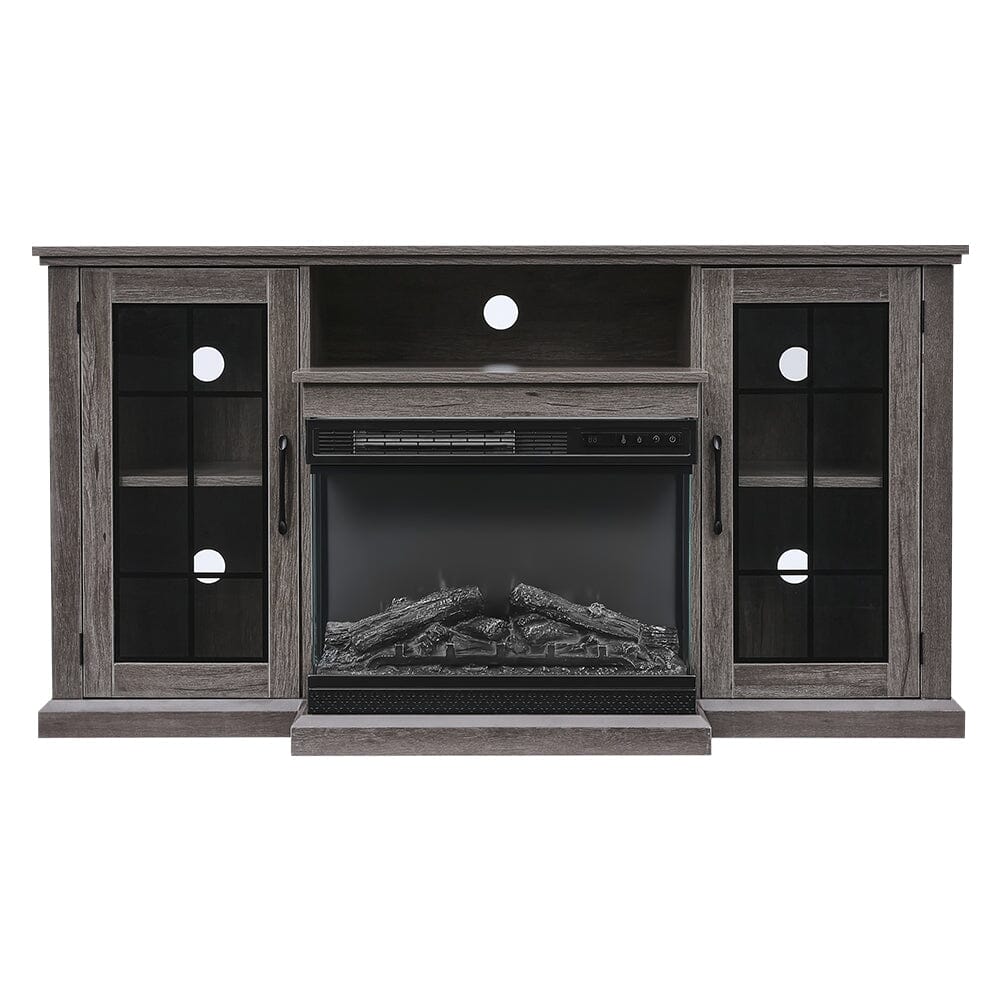 5ft Freestanding Fireplaces 3 - Sided Electric Fireplace Rustic Grey TV Stand With Remote Control - House Comfort