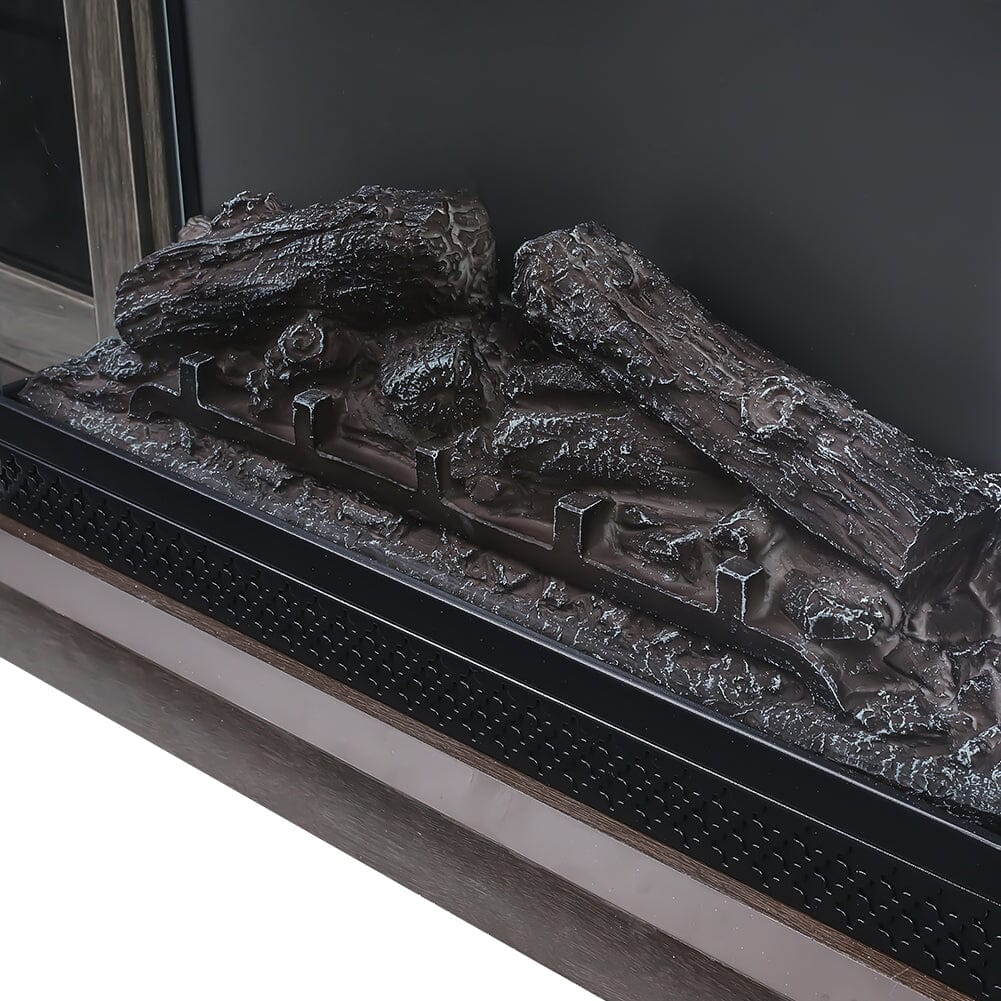 5ft Freestanding Fireplaces 3 - Sided Electric Fireplace Rustic Grey TV Stand With Remote Control - House Comfort