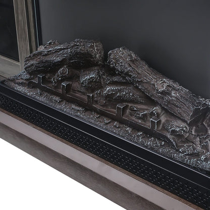 5ft Freestanding Fireplaces 3 - Sided Electric Fireplace Rustic Grey TV Stand With Remote Control - House Comfort