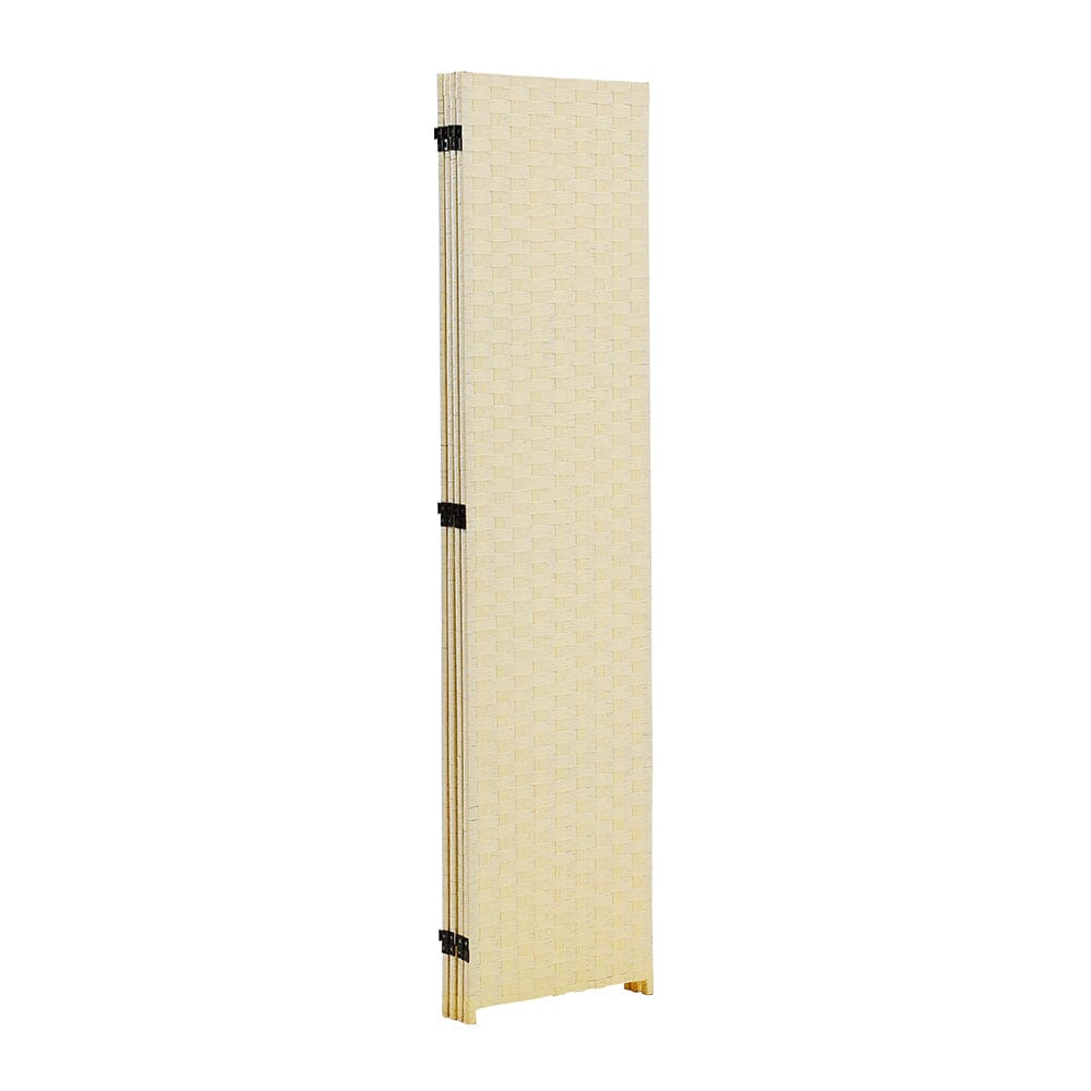 5ft W x 5ft H 2 Style Bamboo Woven 4 - Panel Folding Room Divider - House Comfort