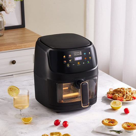 5L White/Black Digital Smart Air Fryer with Visible Window - House Comfort