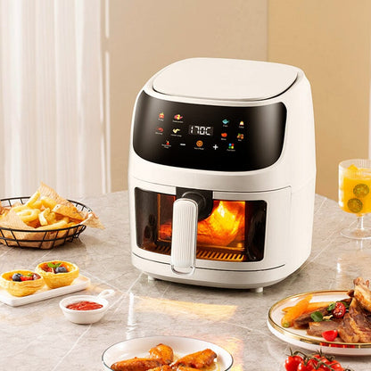 5L White/Black Digital Smart Air Fryer with Visible Window - House Comfort
