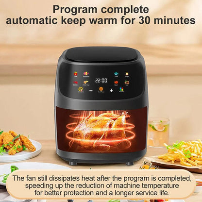 5L White/Black Digital Smart Air Fryer with Visible Window - House Comfort