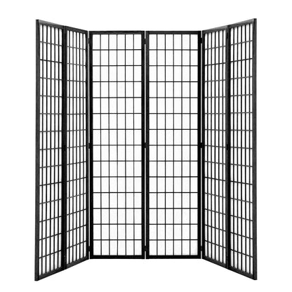 6 - Panel Solid Wood Folding Room Divider Screen Natural - House Comfort