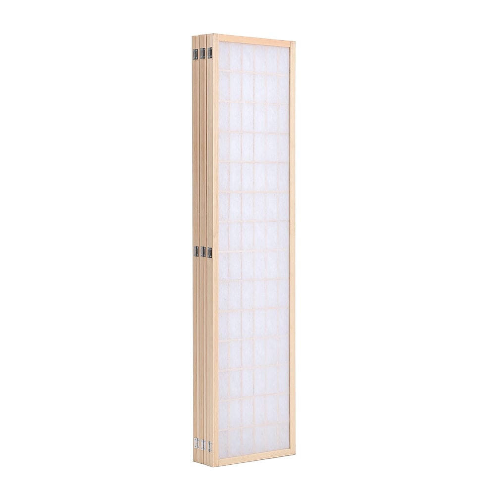 6 - Panel Solid Wood Folding Room Divider Screen Natural - House Comfort