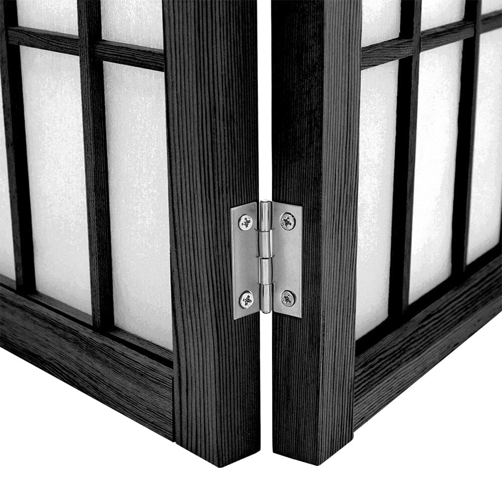 6 - Panel Solid Wood Folding Room Divider Screen Natural - House Comfort