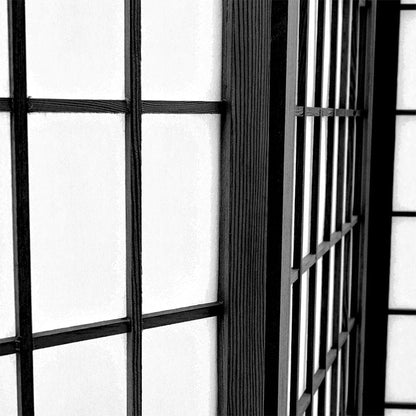 6 - Panel Solid Wood Folding Room Divider Screen Natural - House Comfort