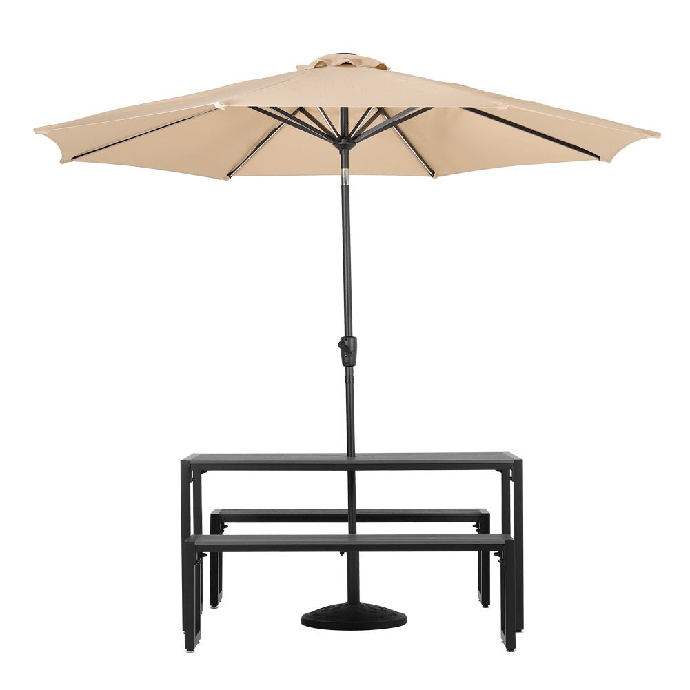 6 - Person 150cm Long Iron Outdoor Dining Set Garden Table and Bench - House Comfort