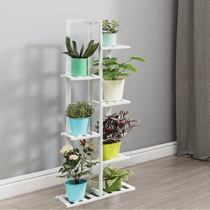 6 Tier Flower Stand Plant Pot Display Ladder Shelves Bamboo Shelf Storage Rack - House Comfort