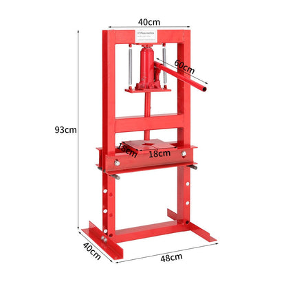 6 Ton Hydraulic H - Frame Shop Press Adjustable Working Table - House Comfort