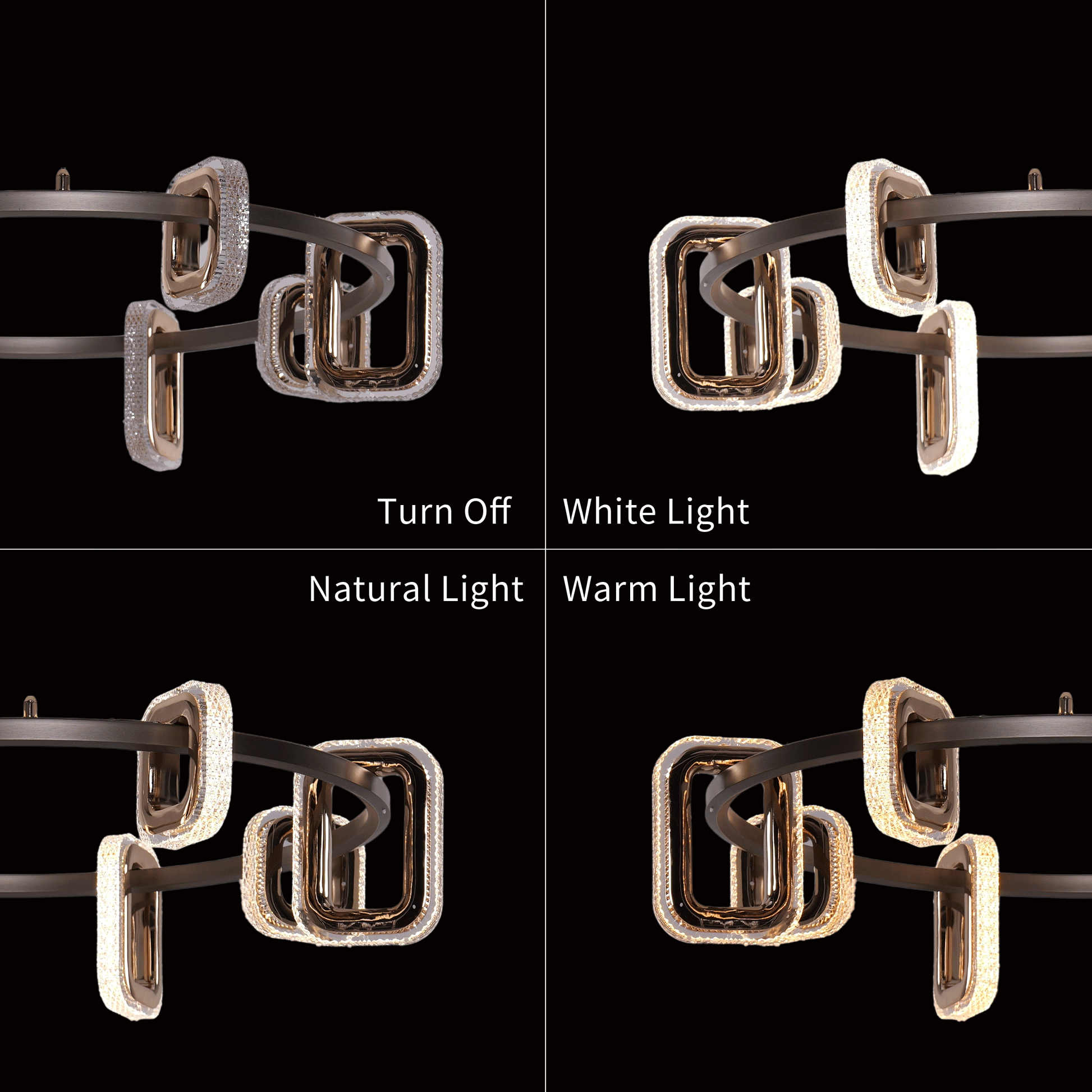 Lightsin Gold Geometric LED Pendant Light with Acrylic Accents Modern Crystal Chandelier Velora Boutique