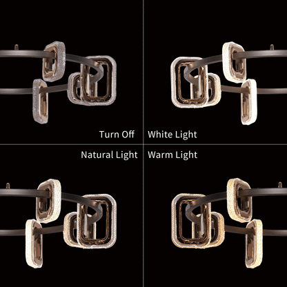 Lightsin Gold Geometric LED Pendant Light with Acrylic Accents Modern Crystal Chandelier Velora Boutique