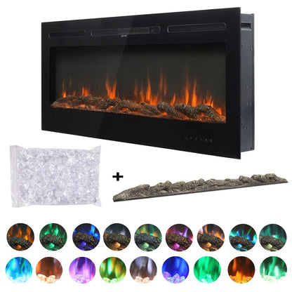 60 Inch Wall Mounted Fireplaces 1500W Insert Modern Electric Fireplace Heater - House Comfort