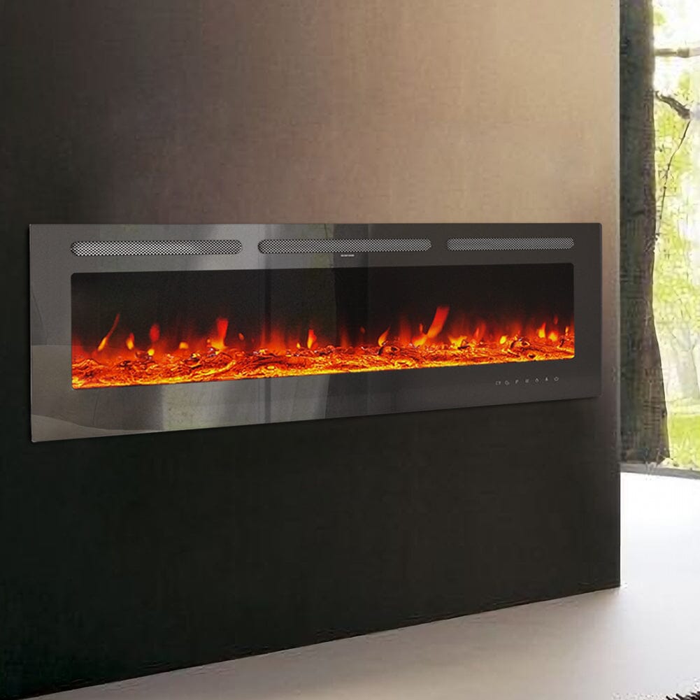 60 Inch Wall Mounted Fireplaces 1500W Insert Modern Electric Fireplace Heater - House Comfort