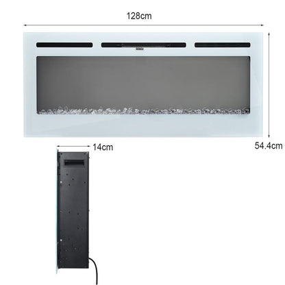 60 Inch Wall Mounted Fireplaces Recessed Fireplace 1800W White 5120BTU Electric Heaters - House Comfort