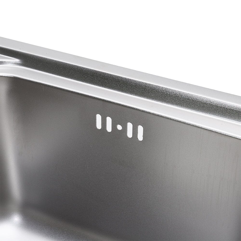 60/68cm W Stainless Steel Kitchen Sink Single Bowl Catering - House Comfort