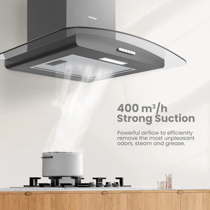 60cm Chimney Cooker Range Hood Kitchen Extractor with 3 - Speed Modes - House Comfort