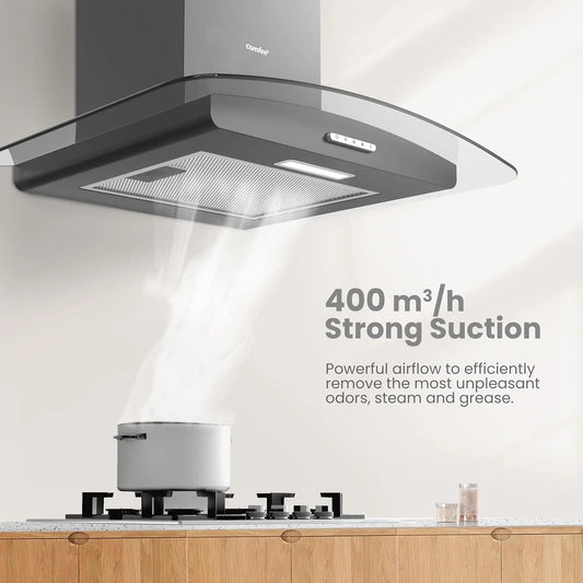 60cm Chimney Cooker Range Hood Kitchen Extractor with 3 - Speed Modes - House Comfort