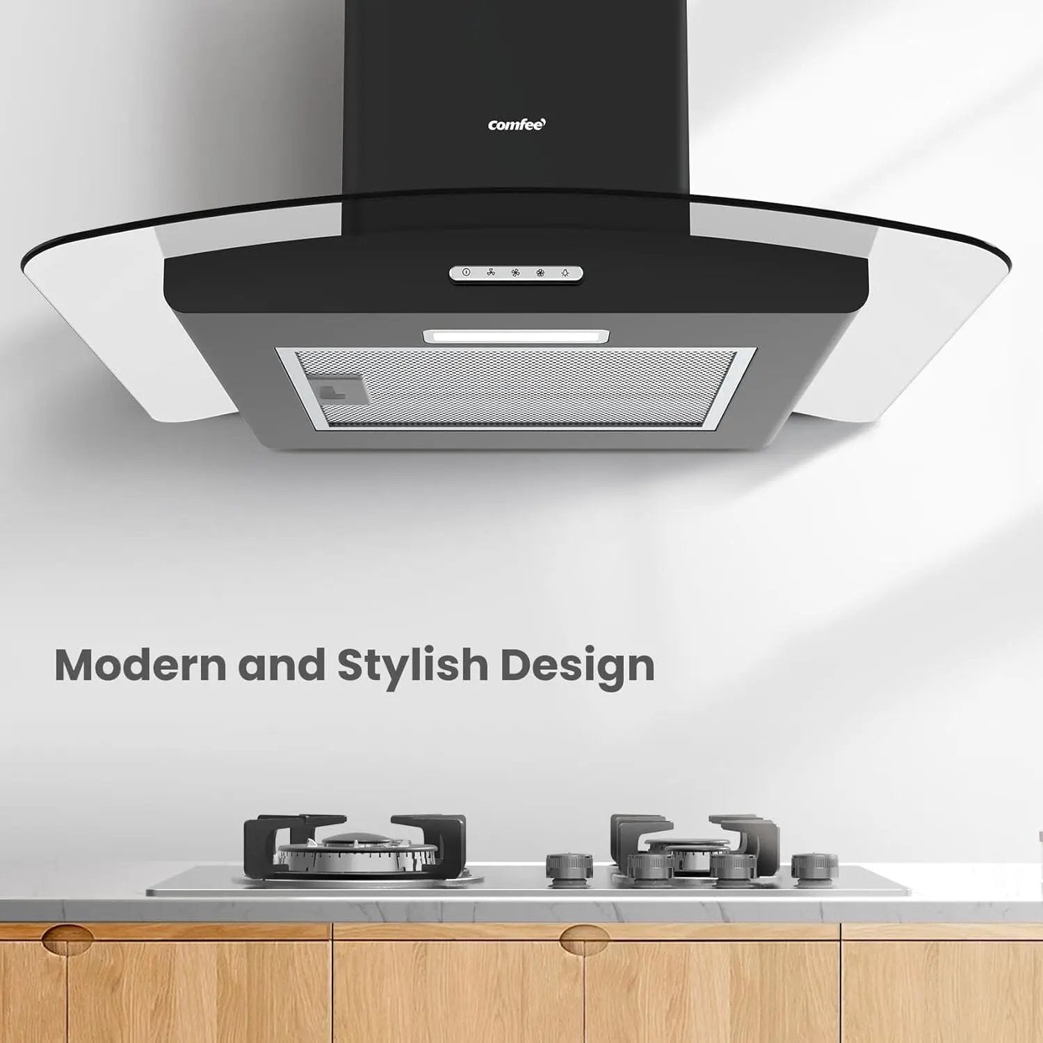 60cm Chimney Cooker Range Hood Kitchen Extractor with 3 - Speed Modes - House Comfort