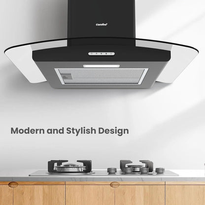 60cm Chimney Cooker Range Hood Kitchen Extractor with 3 - Speed Modes - House Comfort