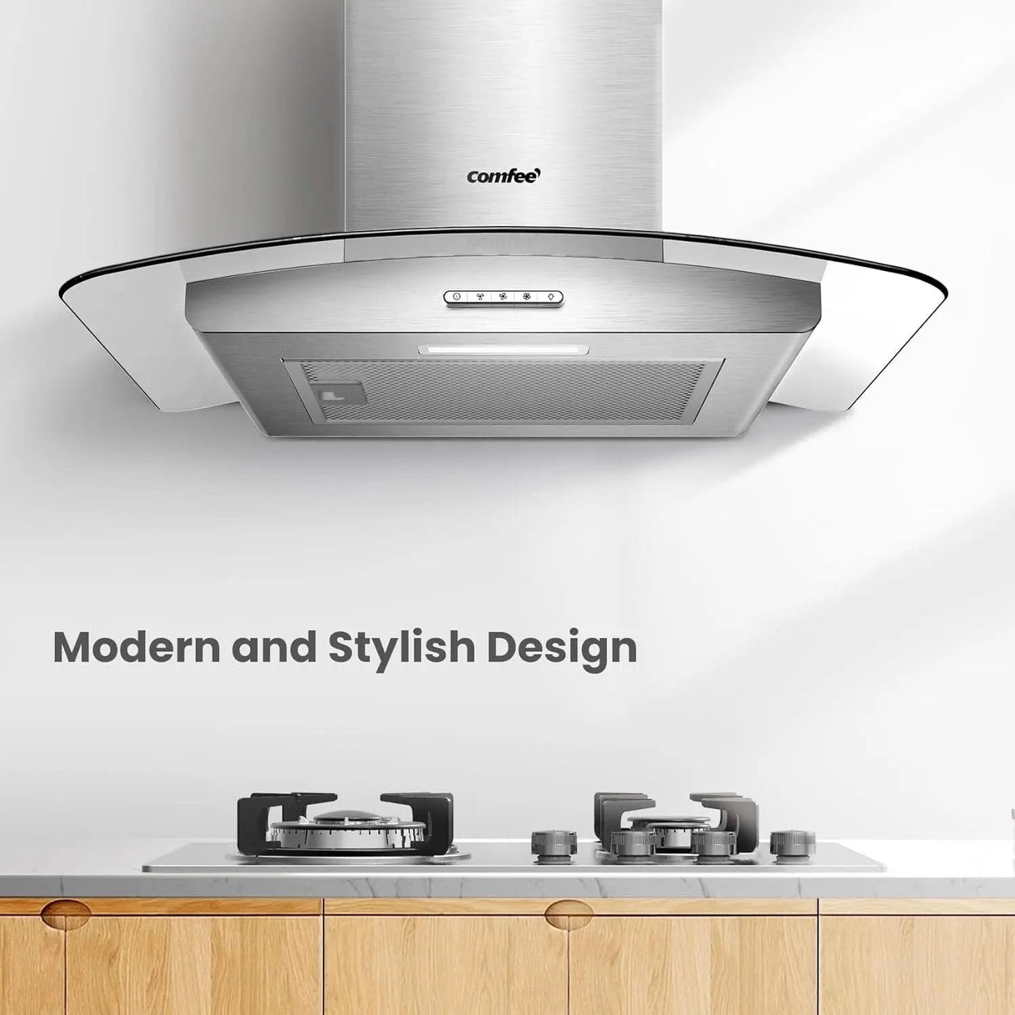 60cm Chimney Cooker Range Hood Kitchen Extractor with 3 - Speed Modes - House Comfort