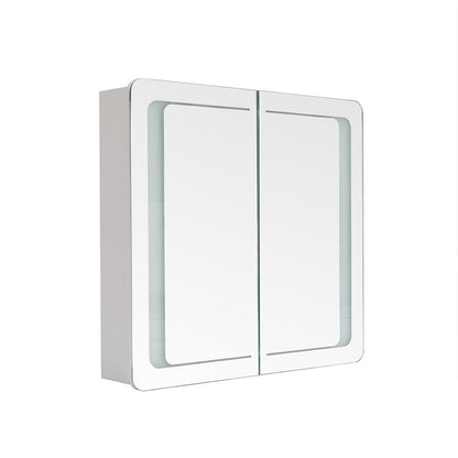 60cm H Double Door Anti - Fog Mirror Cabinet with Bluetooth and LED Light - House Comfort