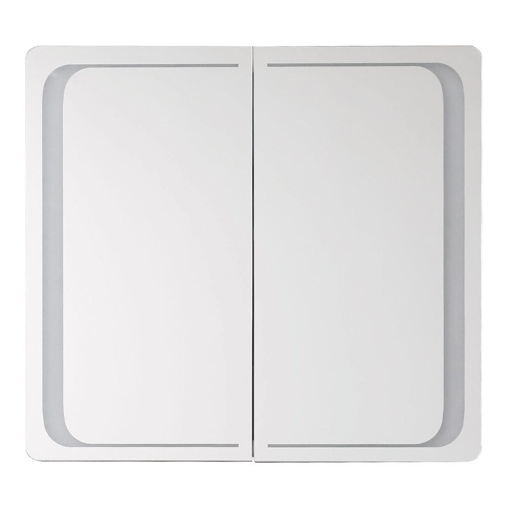 60cm H Double Door Anti - Fog Mirror Cabinet with Bluetooth and LED Light - House Comfort