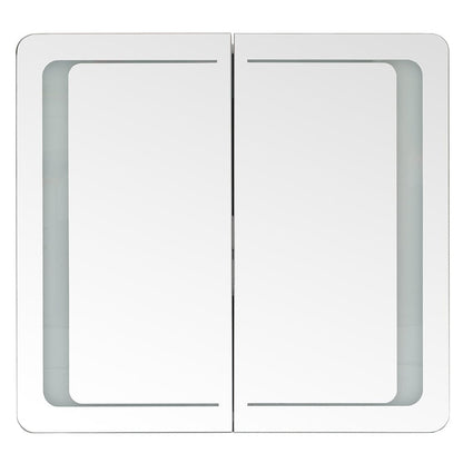 60cm H Double Door Anti - Fog Mirror Cabinet with Bluetooth and LED Light - House Comfort