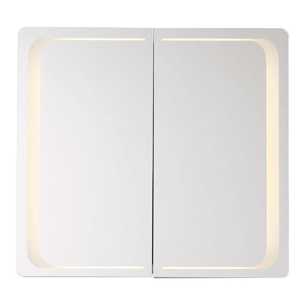 60cm H Double Door Anti - Fog Mirror Cabinet with Bluetooth and LED Light - House Comfort