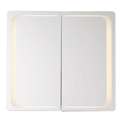 60cm H Double Door Anti - Fog Mirror Cabinet with Bluetooth and LED Light - House Comfort