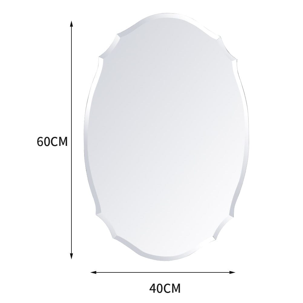 60cm H Ellipse Wall Mounted Mirror with Beveled Edge - House Comfort