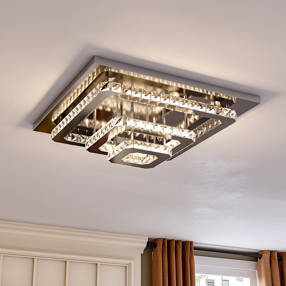 60cm Wide 86W LED Crystal Ceiling Lights Pendant Chandelier Lamp - House Comfort