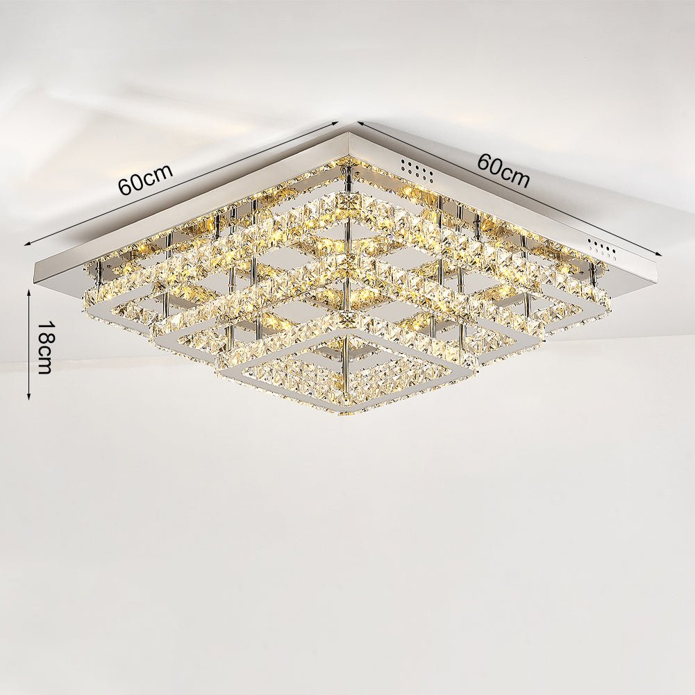 60cm Wide 86W LED Crystal Ceiling Lights Pendant Chandelier Lamp - House Comfort