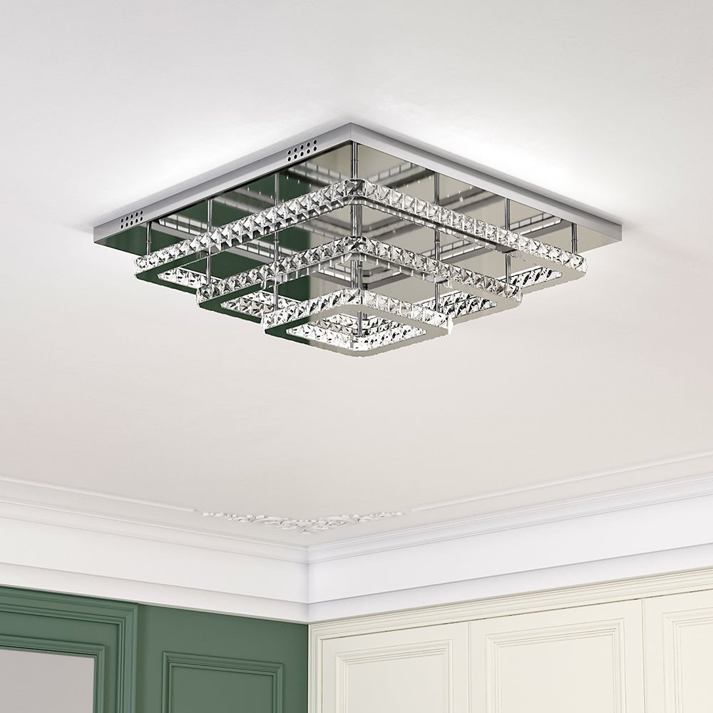 60cm Wide 86W LED Crystal Ceiling Lights Pendant Chandelier Lamp - House Comfort