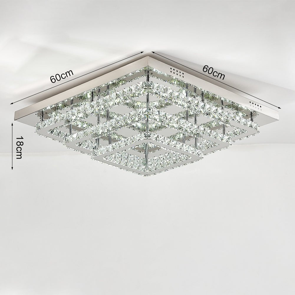 60cm Wide 86W LED Crystal Ceiling Lights Pendant Chandelier Lamp - House Comfort