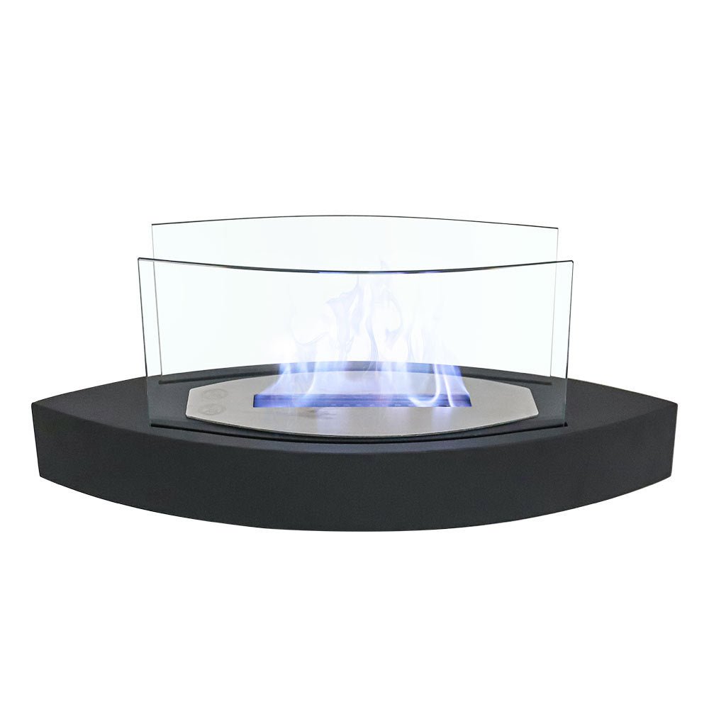 60cm Wide Black Tabletop Bio - Ethanol Fireplace with Flame Guard - House Comfort