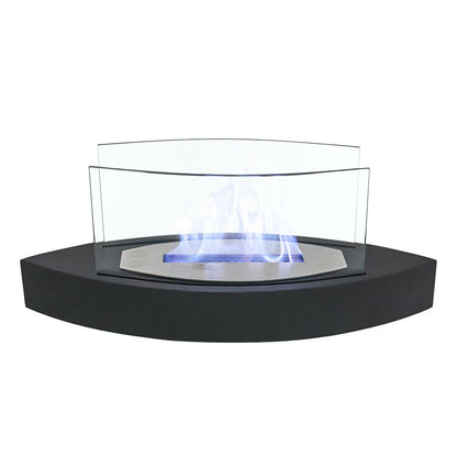 60cm Wide Black Tabletop Bio - Ethanol Fireplace with Flame Guard - House Comfort