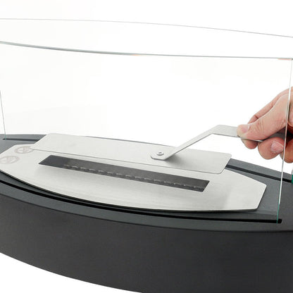 60cm Wide Black Tabletop Bio - Ethanol Fireplace with Flame Guard - House Comfort