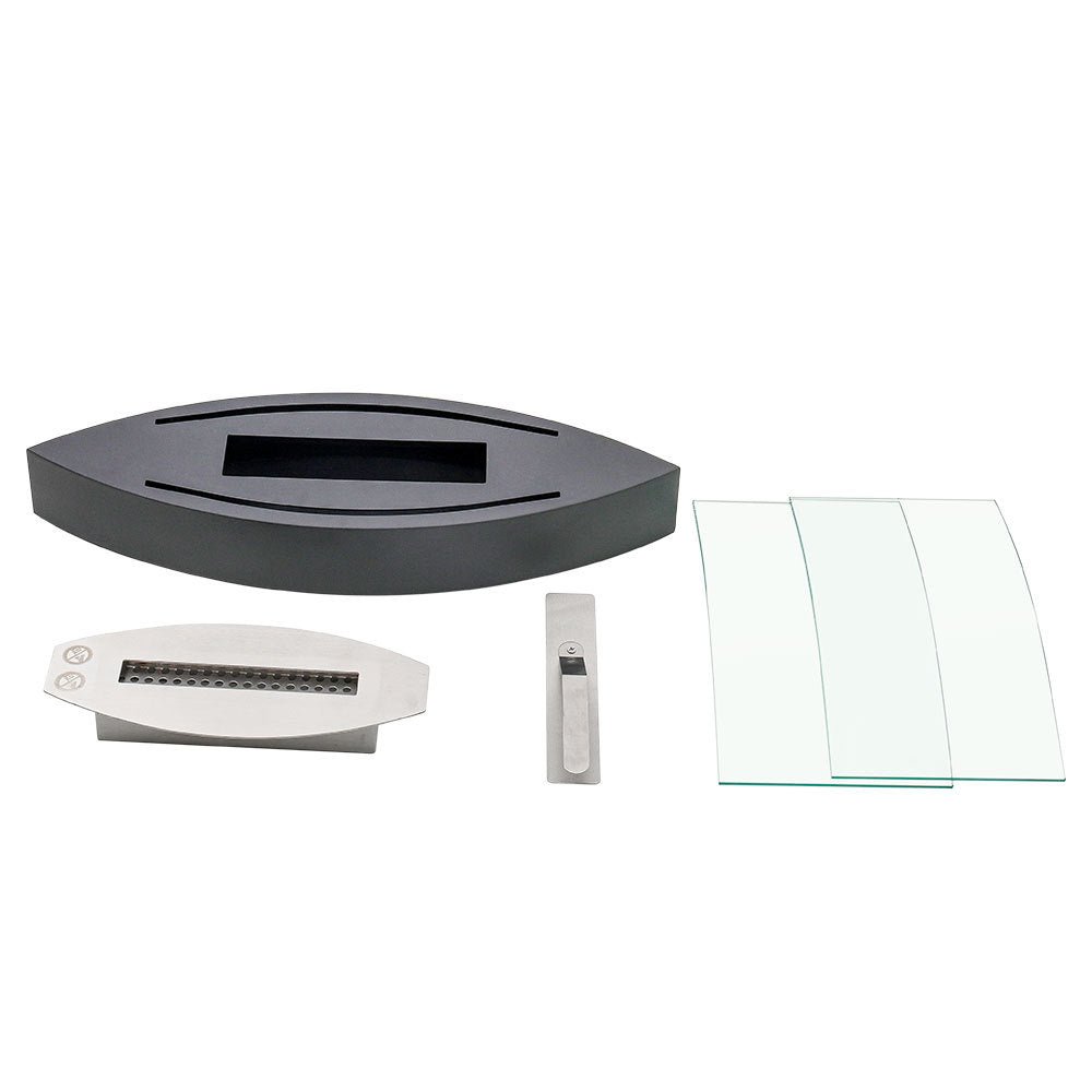 60cm Wide Black Tabletop Bio - Ethanol Fireplace with Flame Guard - House Comfort