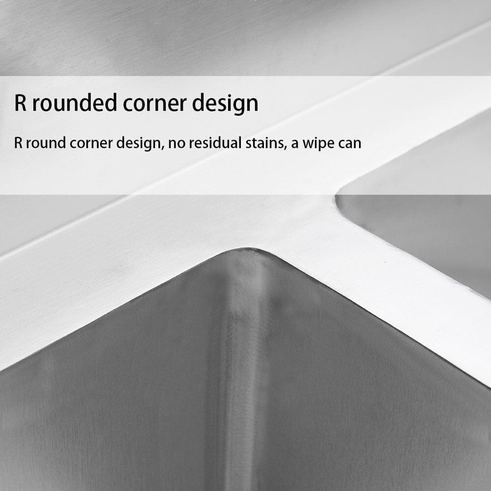 60X60cm W Commercial Kitchen Sink Stainless Steel Wash Basin - House Comfort