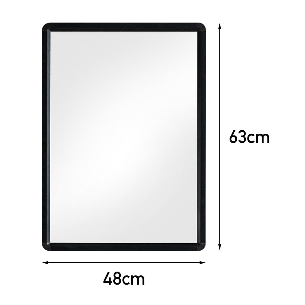 630x480mm Bathroom Mirror Black Framed Decorative Mirror - House Comfort