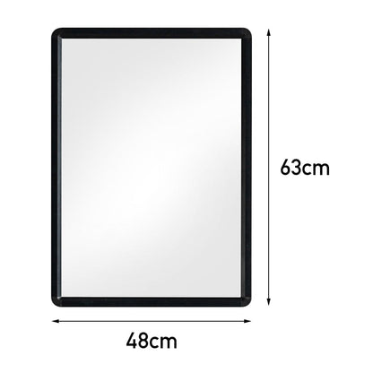 630x480mm Bathroom Mirror Black Framed Decorative Mirror - House Comfort