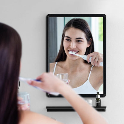 630x480mm Bathroom Mirror Black Framed Decorative Mirror - House Comfort