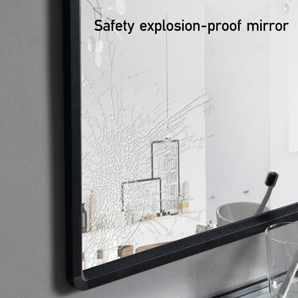 630x480mm Bathroom Mirror Black Framed Decorative Mirror - House Comfort