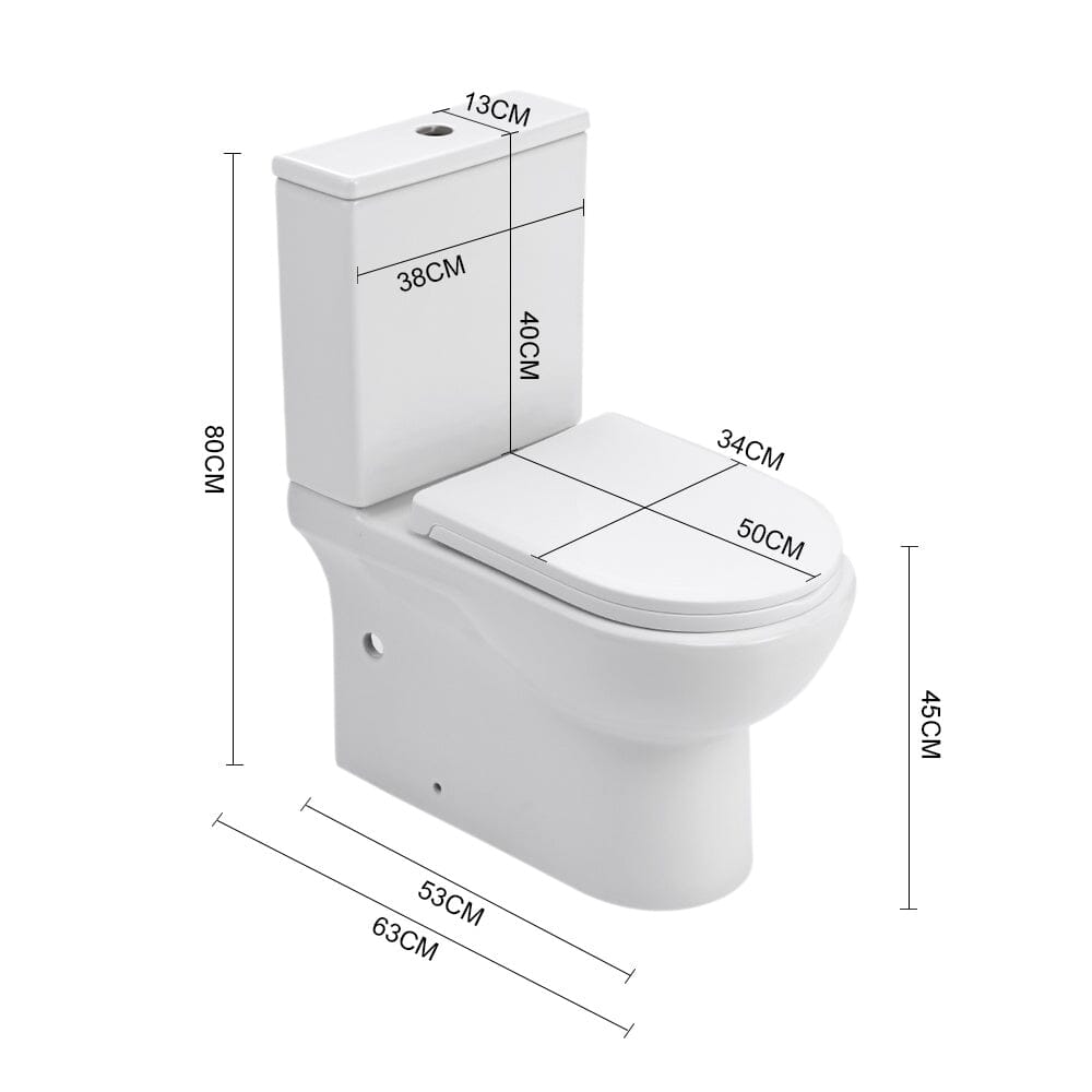 63cm D Comfortable 2 - Piece Elongated Toilet with Dual Flush - House Comfort