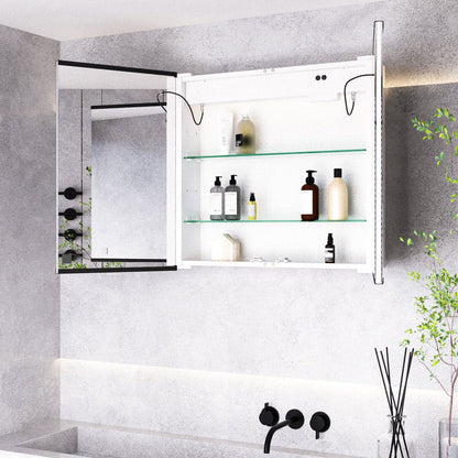 65*60cm LED Mirror Cabinet with Bluetooth Double Door - House Comfort