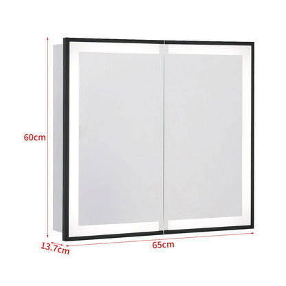 65*60cm LED Mirror Cabinet with Bluetooth Double Door - House Comfort